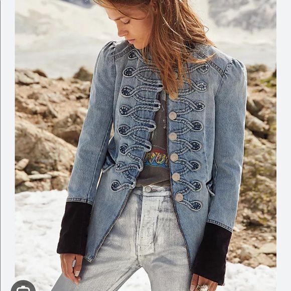 Free People Military Jean Jacket XS NWT - Picture 1 of 5